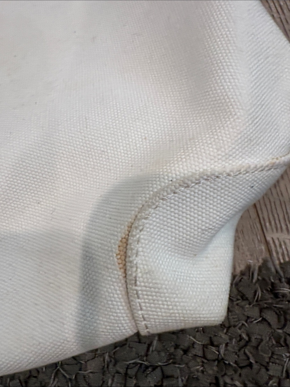 J Crew Canvas Tote Bag with Brown Handles - White - Picture 7 of 16